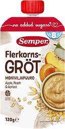 Flerkornsgröt Äpple, persika & aprikos 8 Mån
