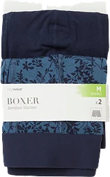 Boxer blå/blom L
