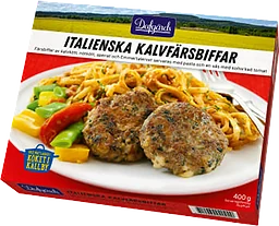 Italienska kalvfärsbiffar Fryst