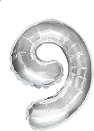 Folieballong Silver 9 100cm