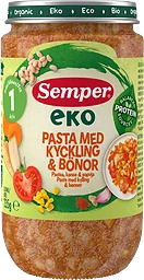 Barnmat Pasta, kyckling & bönor Eko 1år