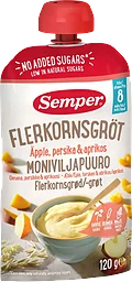 Flerkornsgröt Äpple Persika