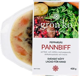 Pannbiff med pepparsås och potatis