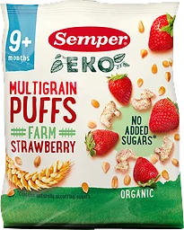 Flerkornssnacks Jordgubb