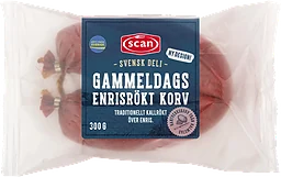 Korv Gammeldags Enrisrökt Kallrökt 73% Kötthalt