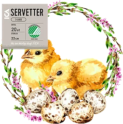 Servett 33cm Kycklingar 20-p