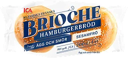 Brioche Hamburgerbröd Sesam 4-p
