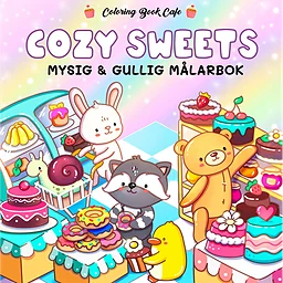 Cozy Sweets. Mysig och gullig Cozy Coloring målarbok från