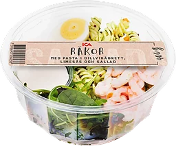 Pastasallad i dillvinägrett & räkor