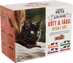 Kött & Fågel Mixbox Kattmat 12-pack Sås