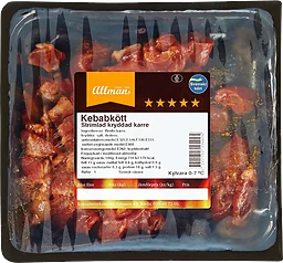 Kebabkött av strimlad karré