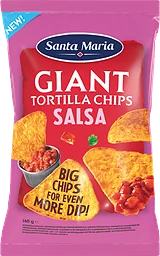 Giant tortilla chips salsa