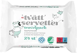 Tvättservetter Oparfymerade Reseförpackning 24-p