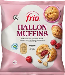 Glutenfria Hallonmuffins 4-pack