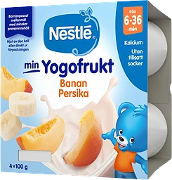 Min Yogofrukt Persika & Banan Från 6m 4-p