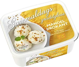 Gammeldags gräddglass Mandelkrokant