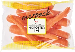 Tvättade morötter Klass 1