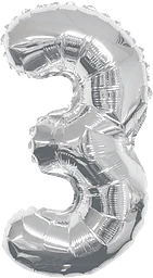 Folieballong Silver 3 100cm