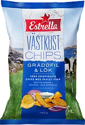 Gräddfil & Lök Släta Västkustchips