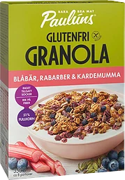 Glutenfri Granola Blåbär, rabarber & kardemumma