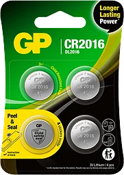 Batteri Knappcell Lithium CR2016 4-pack
