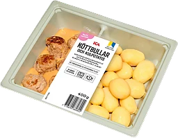Färdigmat Köttbullar med Gräddsås och Potatis