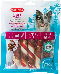 Hundtugg 3in1 Tuggben Anka&Morot 5st