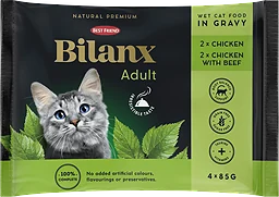 Våtfoder Bilanx Vuxna Kyckling & biff 4-pack