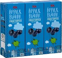Fruktdryck Äpple & Blåbär 3-p