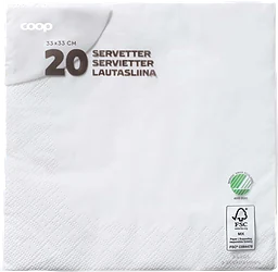 Servetter Vita 33cm 20-pack