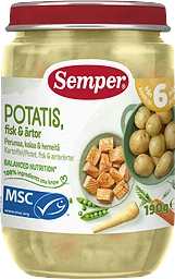 Potatis & fisk med ärtor 6 Mån