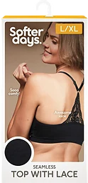 Topp seamless spets L/XL svart