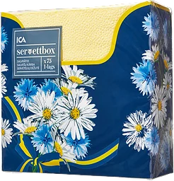 Servettbox 33cm blå/gul 75-p