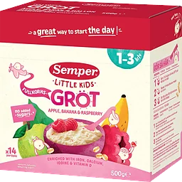 Fullkornsgröt äpple, banan & hallon 1år 14p 500g