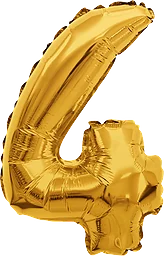 Folieballong Nr 4 Guld