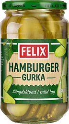 Hamburgergurka Längdskivad