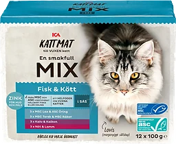 Kattmat Fisk & Kött i sås 12-p