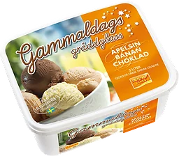 Gräddglass Apelsin, banan & choklad