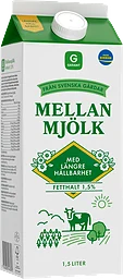 Mellanmjölk Längre Hållbarhet 1,5%