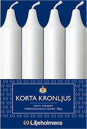 Kronljus Kort Vit 4-p