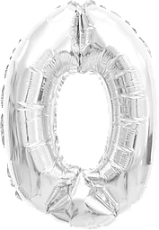 Folieballong Nr 0 Silver 35cm