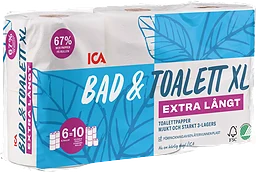 Toalettpapper Bad & Toalett Extra Långt 6-p