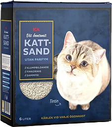 Kattsand Vit bentonit Utan parfym