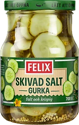 Saltgurka skivad 700g