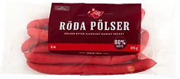 Röd Hot Dog pölser