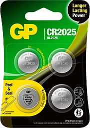 Batteri Knappcell Lithium CR2025 4-pack