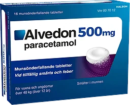 Smärtstillande Munsönderfallande Tablett 500mg 16-p