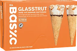 Glasstrut med vanilj- och kolassmak med kolasås 8-p 120ml