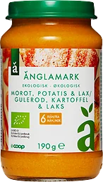 Barnmat Morot, potatis & lax 6 Mån Eko