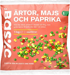 Ärtor majs paprika Fryst